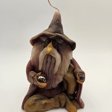Wizard Wax Works Hand Sculpted Candle Merlin Trull Crystal Ball Vintage 70s picture