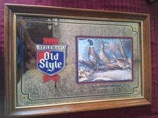 Heileman's Old Style Beer Mirror Ring Necked Pheasant #4 Wildlife Series Vintage picture