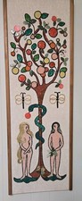 MCM Adam & Eve Gravel and Tile Wall Art, 36x12