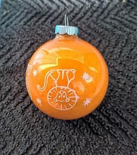Vintage Shiny Bright Circus Christmas Ornament  Error Upside Down Stencil picture