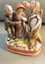 Vintage Porcelain Elderly Couple Rotating Music Box Japan ‘Those Were The Days’ picture