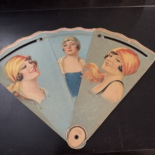 ANTIQUE Art Deco Advertising Hand Fan 