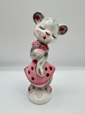 Anthropomorphic PY Japan Mouse Figurine Pink Salt And Pepper Shaker Vintage Rare picture
