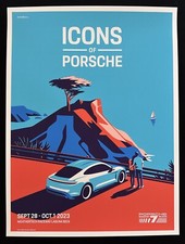2023 PORSCHE Rennsport Reunion 7 Poster Taycan Lone Cypress Pebble Beach B.A.V.Z picture