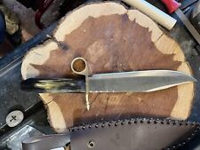 Old West Antler Ijk Knives Bowie Knife Stainless, Steal Leather zebra bone picture