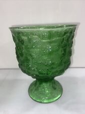 Vintage E.O. Brody Emerald Green Glass Vase  Centerpiece Cleveland USA 6.5” T-E picture