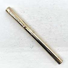 Antique Eclipse 14k Gold-Filled Plain Polished Lever Fountain Pen (No Nib) AS IS picture