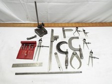 Lot Machinist Tools Starret Brown & Sharpe Lufkin Micrometer, Caliper Rule Stand picture