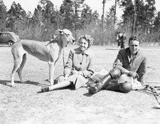 Lieutenant Mrs Raymond Firestone sit a lawn a Great Dane polo equi- Old Photo picture