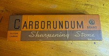 Vtg Carborundum Co #115 Fine Sharpening Stone 8x2x1  Silicon Carbide Orig Box picture