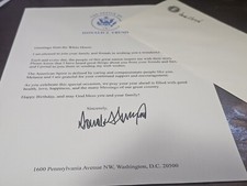 Donald Trump official Birthday Greeting Presidential White House Letter picture