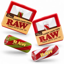 RAW Rolling Papers Candy Cane Glass Spiral  Tip 12mm Limited Premium Crafted Tip picture