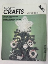 McCall's Crafts 2085 Crochet Instructions 9 Vintage Christmas Decorations Topper picture
