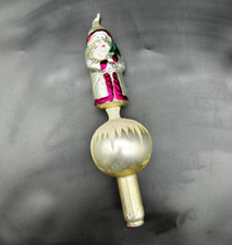 1980's OLD WORLD INGE GLASS VICTORIAN SANTA TREE TOPPER 10.5