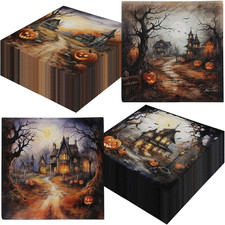 50Pcs Halloween Paper Napkins - 4 Designs 2-Ply, 6.5 × Inchs 4BYHYL picture