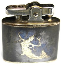 Ronson Standard Niello Siam Sterling Silver Lighter - Fired - Vintage picture