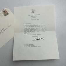 1968 Hubert Humphrey Signed Vice President Letter picture