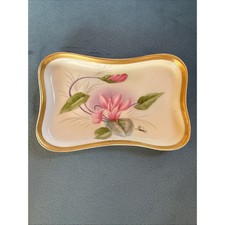 Antique Bavaria Painted Floral Tray Signed Kaiser Bavarian Empire shabby chic picture