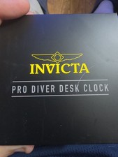 Invicta Pro Diver 70700 80mm Desk Clock Silver Black Dial Stand NIB picture