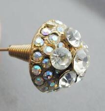 Unusual Rhinestone Jeweled Stick Hat Pin Spring Top Moves picture