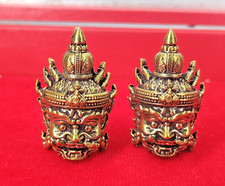 2-Piece Set Thai Vessavana Face Amulet – Thao Wetsuwan Face God of Wealth picture