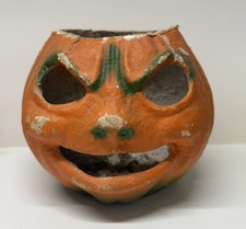 Vintage 1930's-40’s Halloween Paper Mache Pulp Jack O Lantern Pumpkin  picture