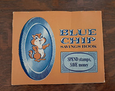 Vtg Blue Chip Stamp Lg Book with 10-Pt Stamps Only, Complete - Like Green Stamps picture