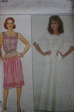 BUTTERICK 4378 MISSES SQUARE NECK TOP & SKIRT PATTERN 2 LENGTHS SIZE 20 picture