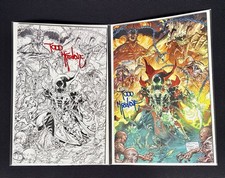 Spawn 377 NYCC Exclusive Todd McFarlane Variant Color And B&W Set Signed LMT 850 picture
