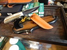 ANZA DK-HORSESHOE FILE FULL ELK HANDLE KNIFE 7.75