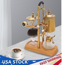 15OZ Royal Belgian Belgium Balance Syphon Coffee Maker Siphon Brewer Golden picture