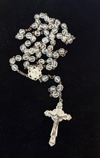 Vintage WILCO Sterling Silver & Crystal Bead Catholic Rosary picture