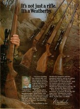 1982 Weatherby Mark V Carved Stocks Magnum XXII Rifle Outdoor Vintage Print Ad picture