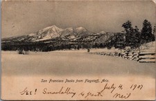 1907 San Francisco Peaks Flagstaff Arizona RPPC Postcard Snow Neil Message picture