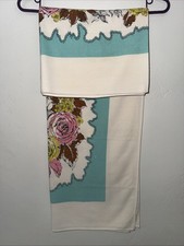 Vintage Linen Floral Tablecloth - Butterflies And Roses picture
