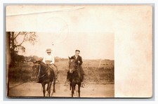 RPPC Unionville MO Brothers on horseback or friends Missouri picture