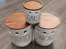 New Magenta By Rae Dunn Set of 3 Cellars Potatoes, Onions & Garlic Farmhouse LL picture
