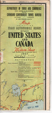 1947 Map of Main Automobile Roads between United States and Canada picture