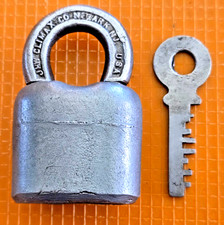 Vintage JHW Climax Padlock Lock Newark NJ USA W/Key picture