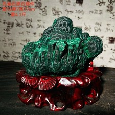 4.51LB TOP Natural band Lustrous texture malachite quartz crystal mineral +stand picture