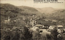 TOWNSHEND VT View from Taft Hill Air View Antique RPPC Real Photo Postcard picture