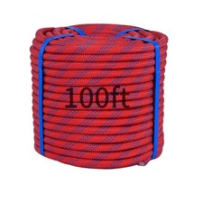 100ft 3/8 Inch Climbing Rope, Heavy Duty Arborist Rope(Red) 3/8in-100ft-Red picture
