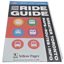 JUNE 2003 TTC TORONTO TRANSIT COMMISSION RIDE GUIDE MAP picture
