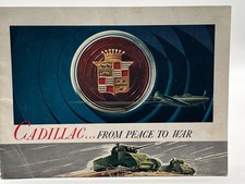 Vintage 1943 Cadillac From Peace to War WWII Brochure Booklet Tank Airplane Orig picture