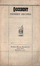 c1900 Occident Flour Dessert Recipes Folder Advertising Minneapolis MN picture