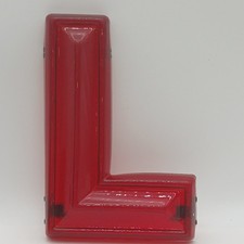  Red Plastic Letter L VTG.  Marquee Letter Wall Art Deco 10in. x 6.75 picture
