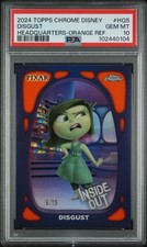2024 Topps Chrome Disney Headquarters Disgust #HQ5 Orange Refractor PSA 10 picture