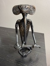 Vintage Indian Dhokra Tribal Musician Sculpture Brass Bronze Bastar picture