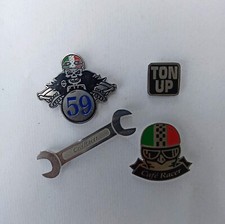 vintage cafe racer pin 4x italy club motorcycle bike ton up 59 sale picture