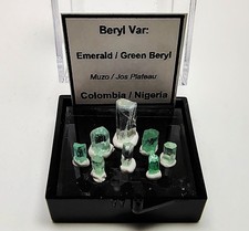 8pc Muzo Emerald / Green Beryl Jos Plateau Crystal Box Colombia Nigeria 3.52ct picture